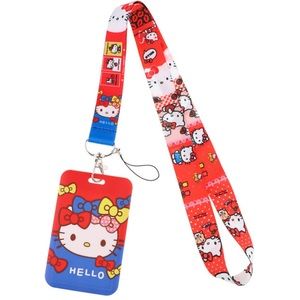 ✨NEW✨ Hello Kitty Lanyard & ID Badge Card Key Holder - Red Multi